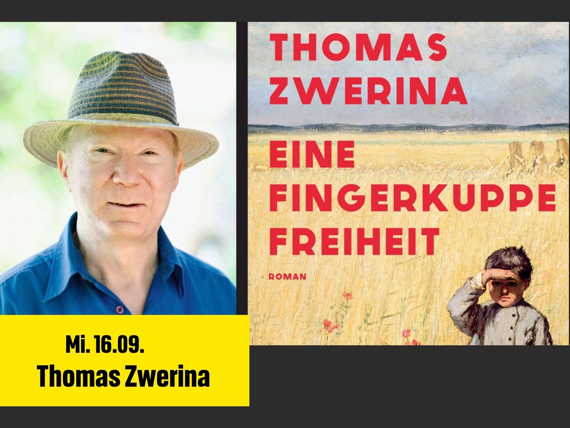 Ein Mann mit Hut und ein Kornfeld
