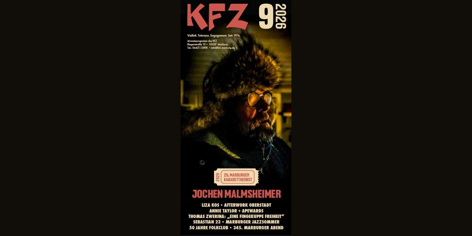 Titelbild des Programmflyer September mit Jochen Malmsheimer.