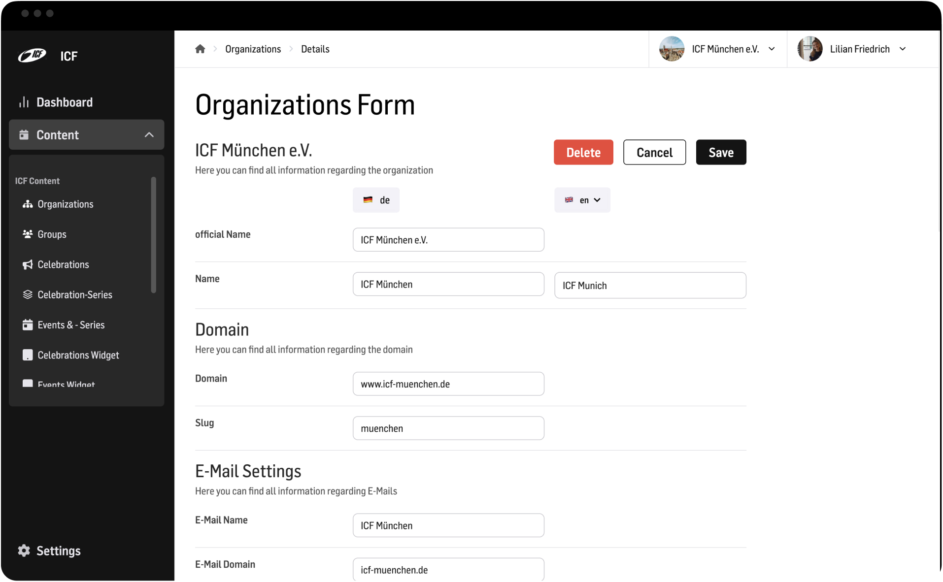 screenshots of project