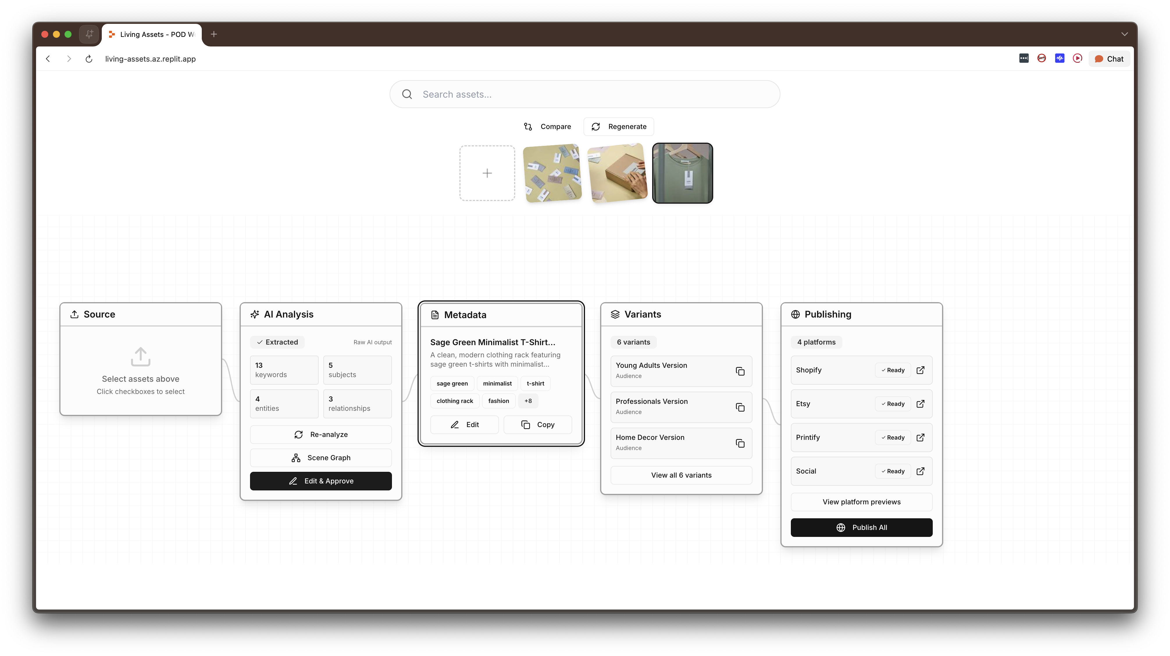 Assets have been added so they'll be analyzed as a batch.