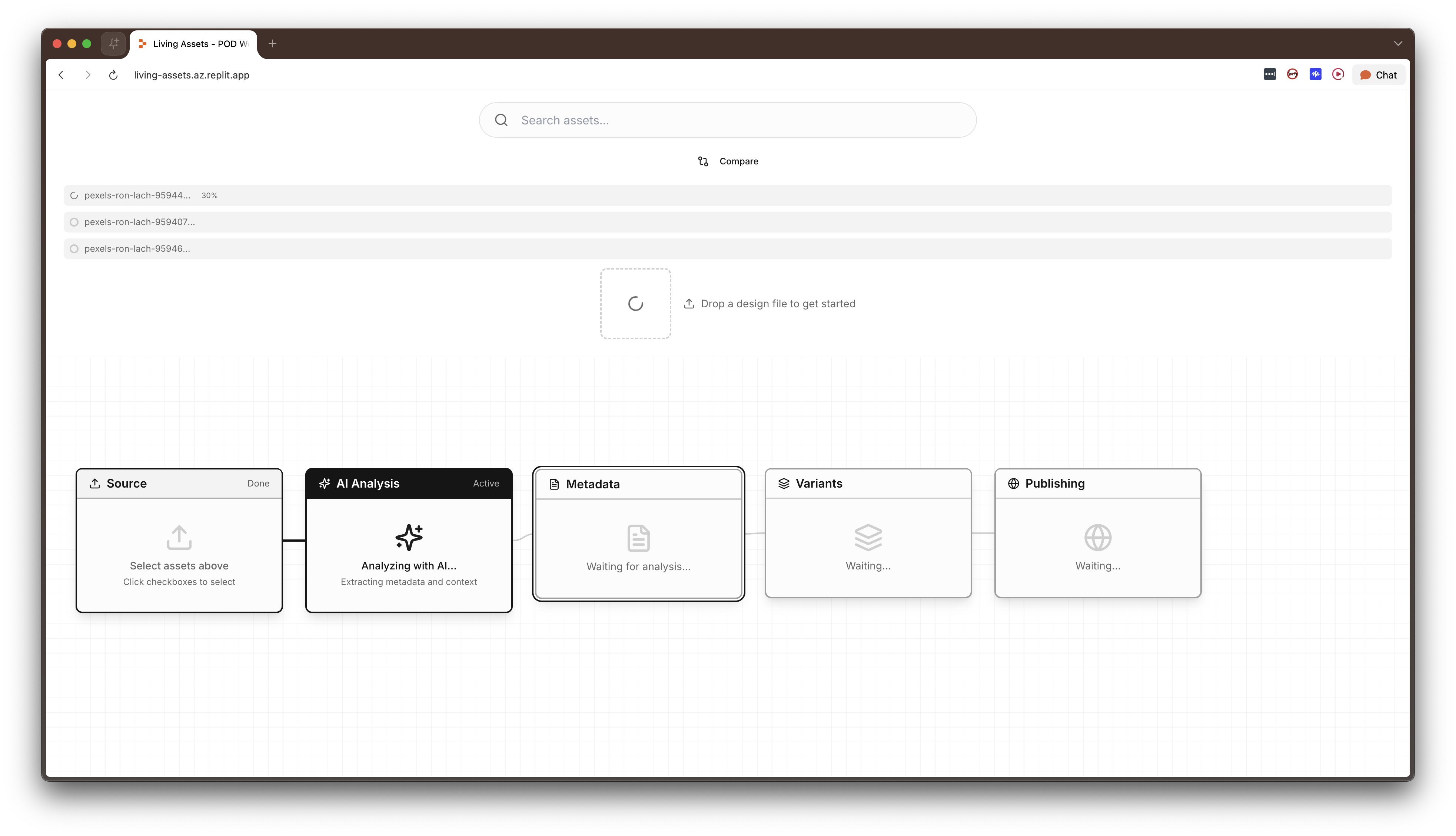 Pipeline structure to visually show the dataflow.