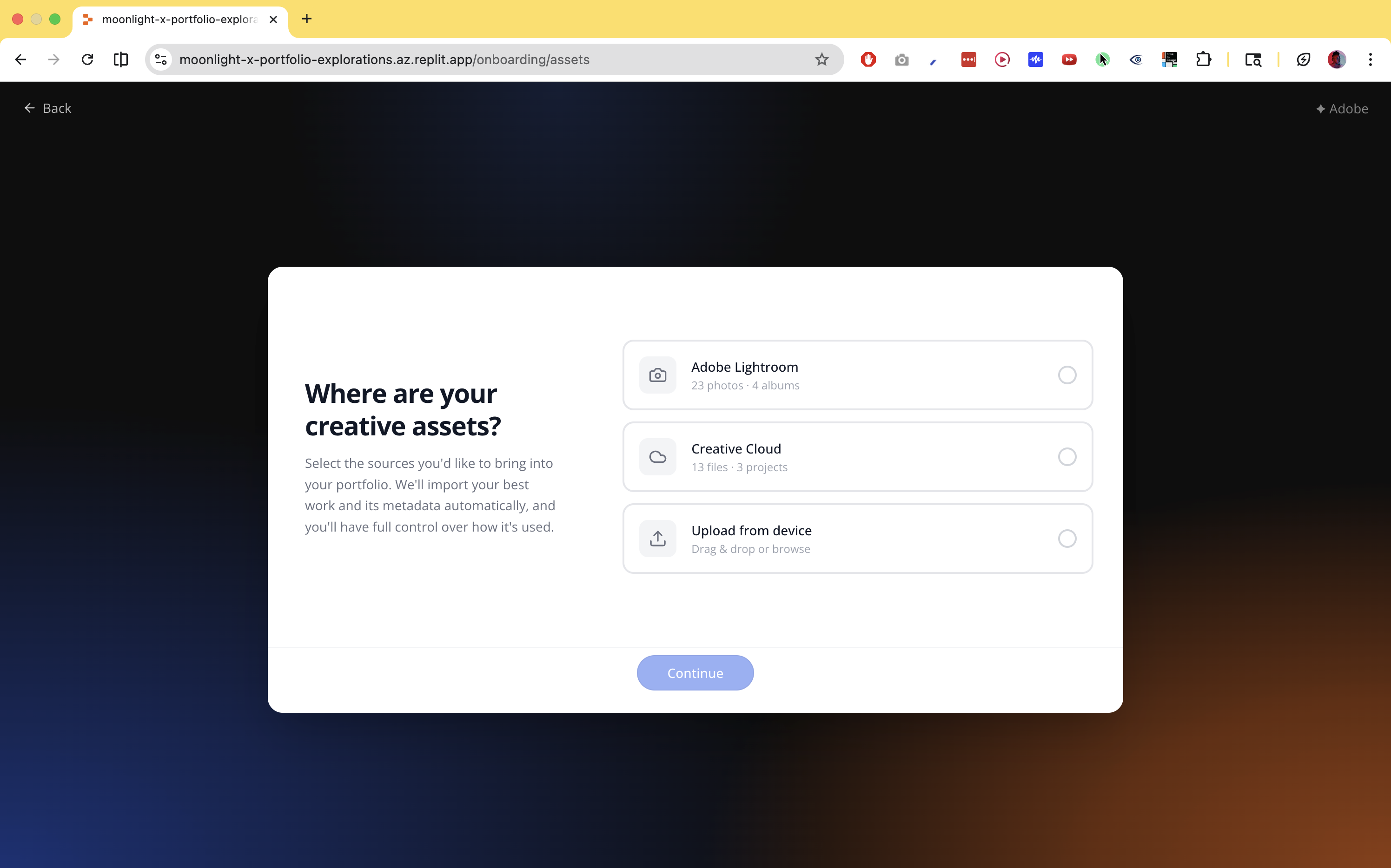 Connecting asset sources.