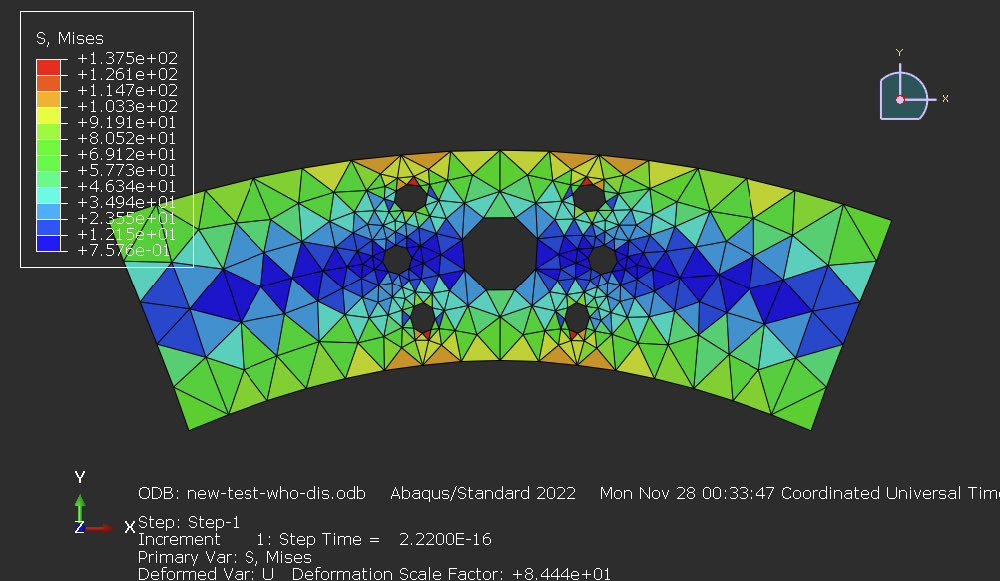 Banded tensile stress (not averaged).
