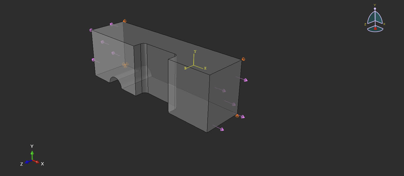 Showing constraints, tensile loads, and geometry.