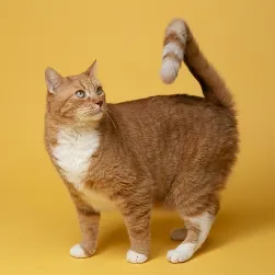 Europäisch Kurzhaar Katze orange stehend
