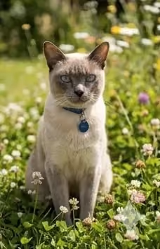 Tonkanese Katze im Gras