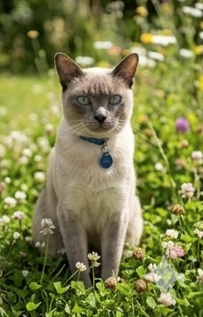 Tonkanese Katze im Gras