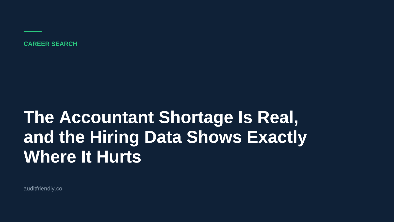 The Accountant Shortage Is Real, and the Hiring Data Shows Exactly Where It Hurts