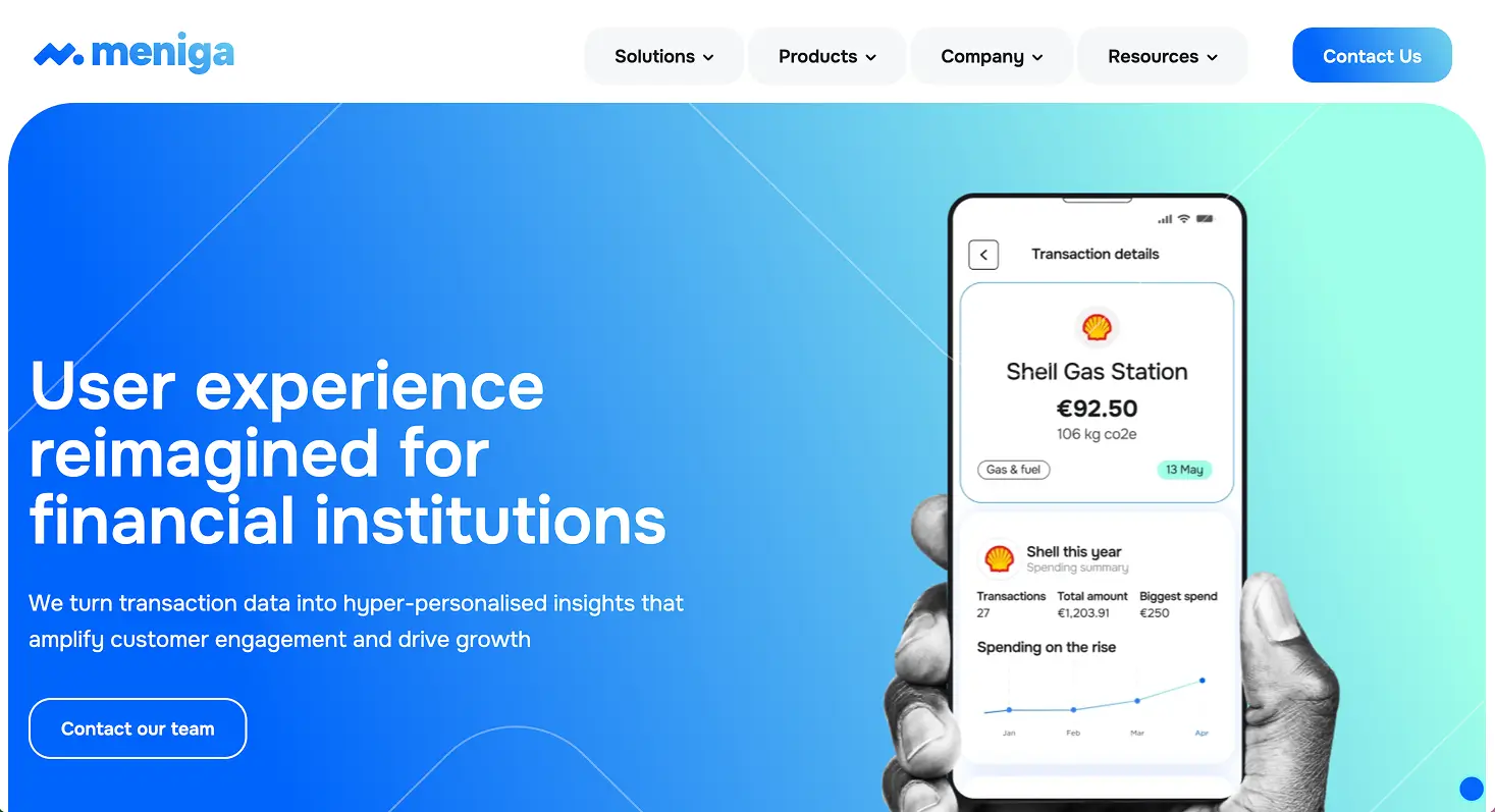 meniga home page