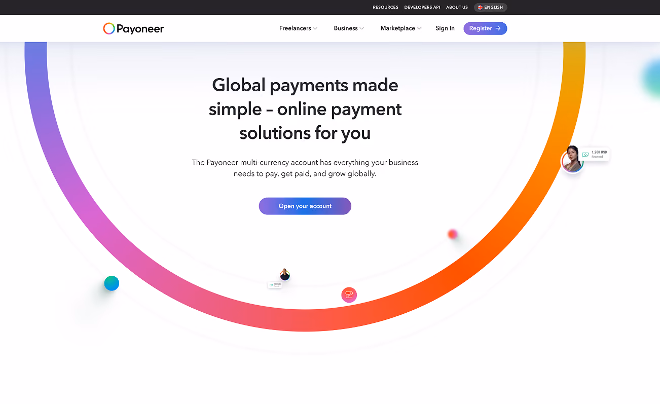 payoneer home page