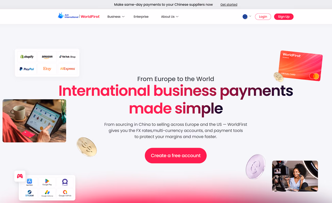 worldfirst home page