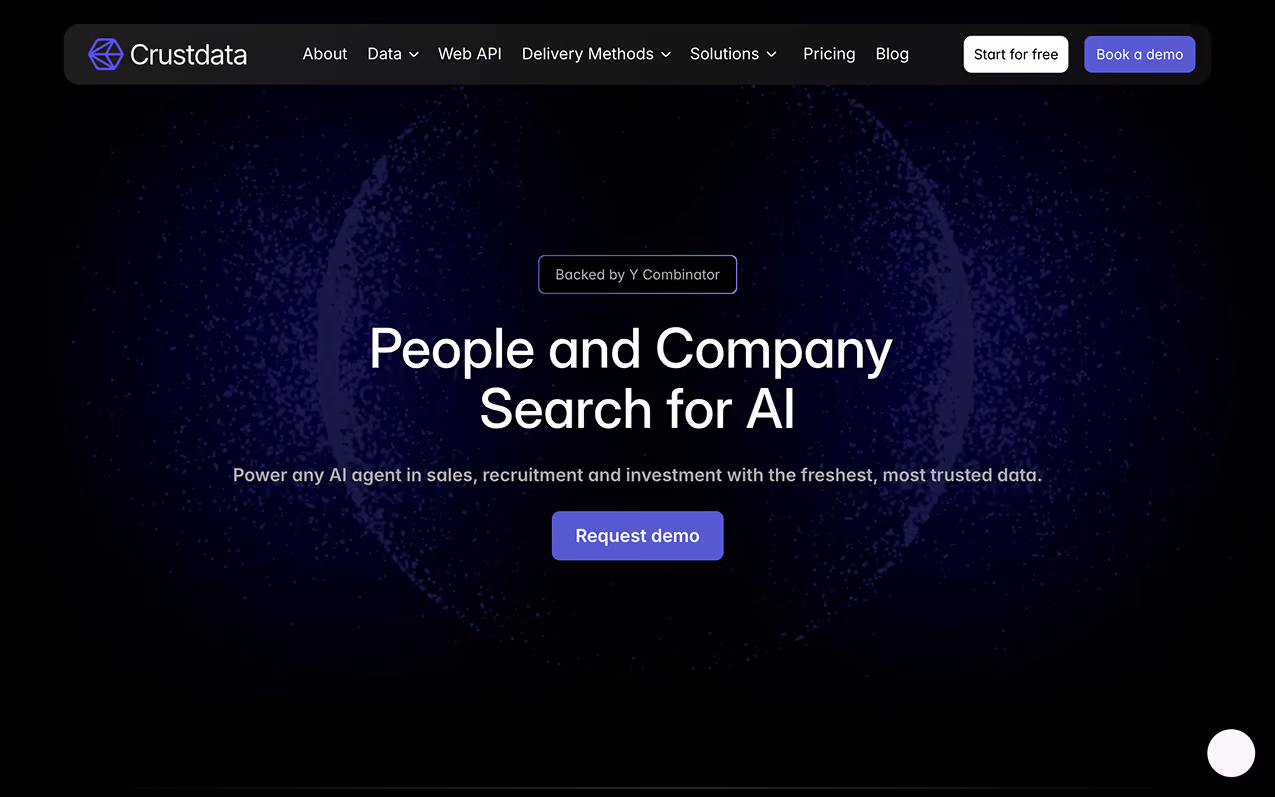 crustdata home page