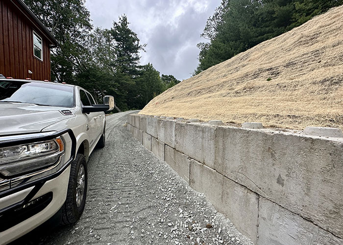 Mountain grading and retaining wall site work in Blowing Rock NC