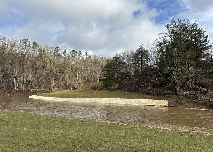 Riverbank reclamation and erosion repair near the New River in North Carolina