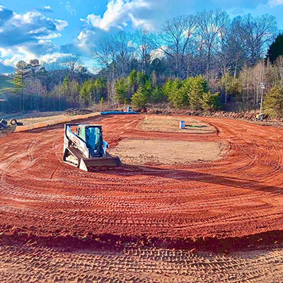 Custom dirt track grading in Western North Carolina