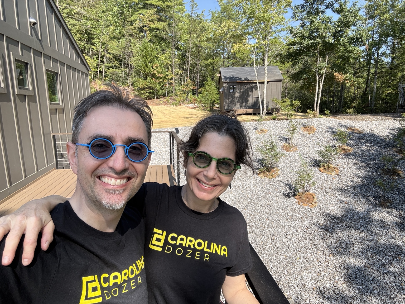 Matthieu and Ariana after their Carolina Dozer erosion control project