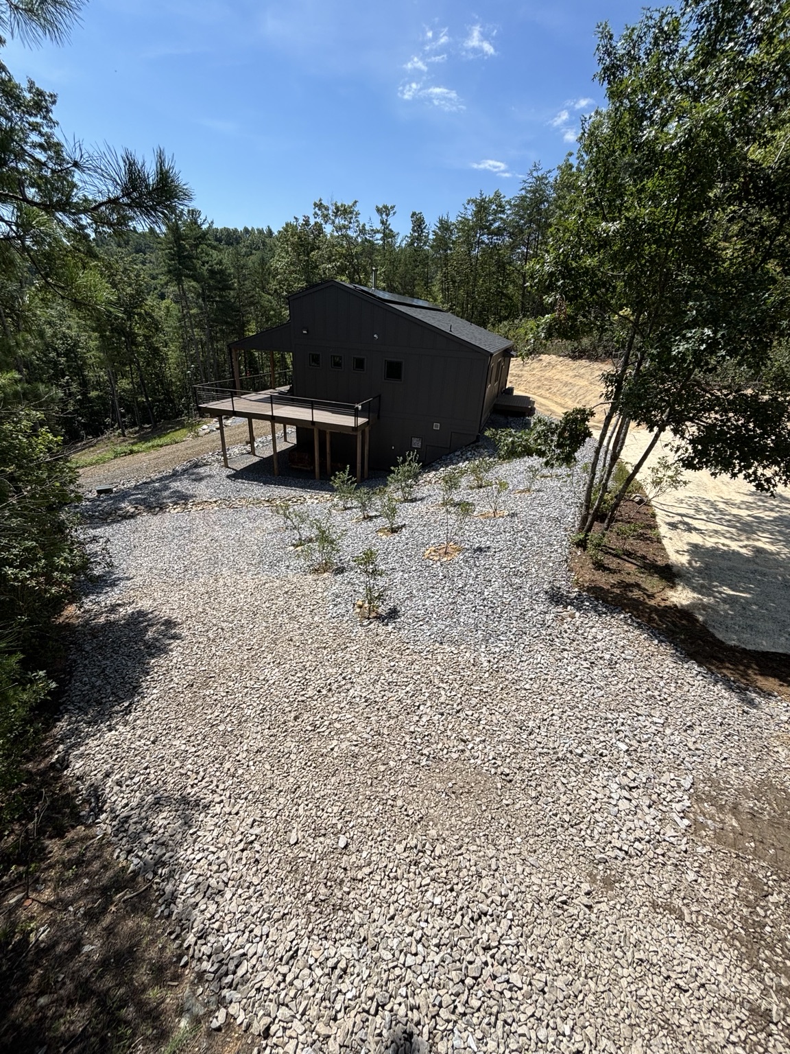 Completed clean stone orchard and drainage stabilization