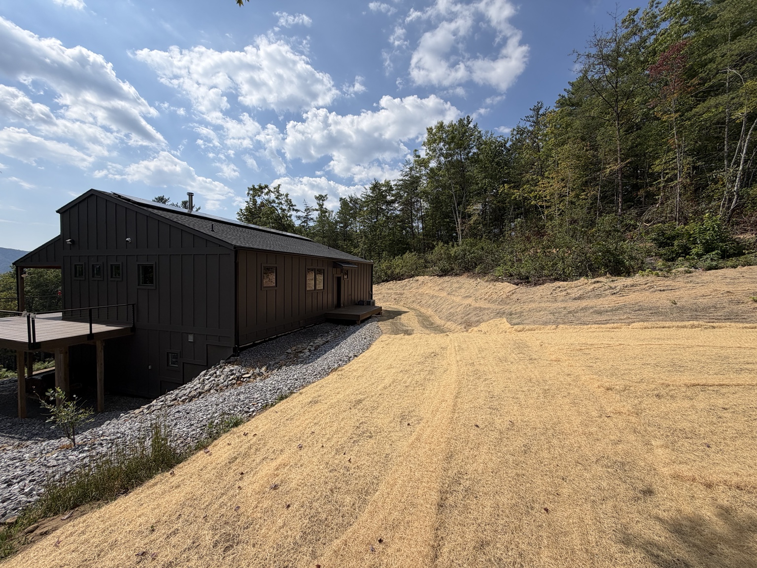 Completed permanent erosion control around the Ferguson mountain home