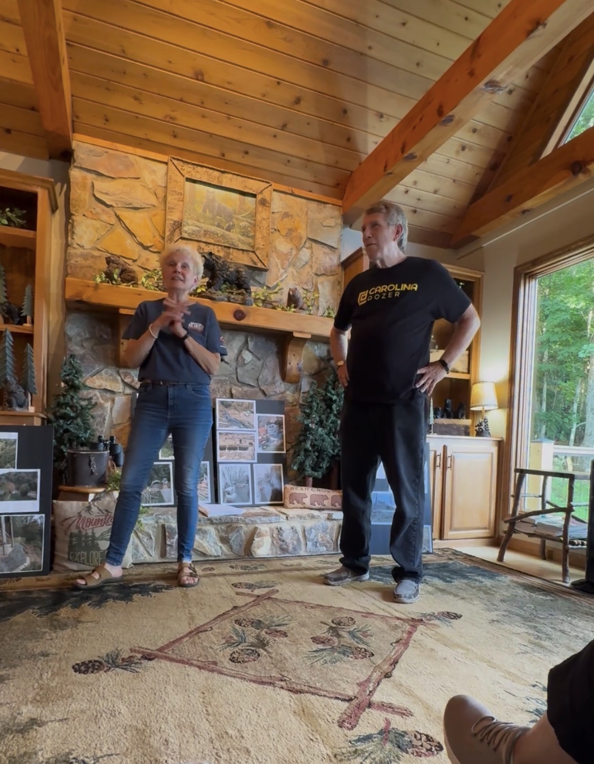 Joye and Roger sharing their restoration story at home.
