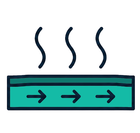 Bar chart with four ascending bars and an upward trending arrow above them.