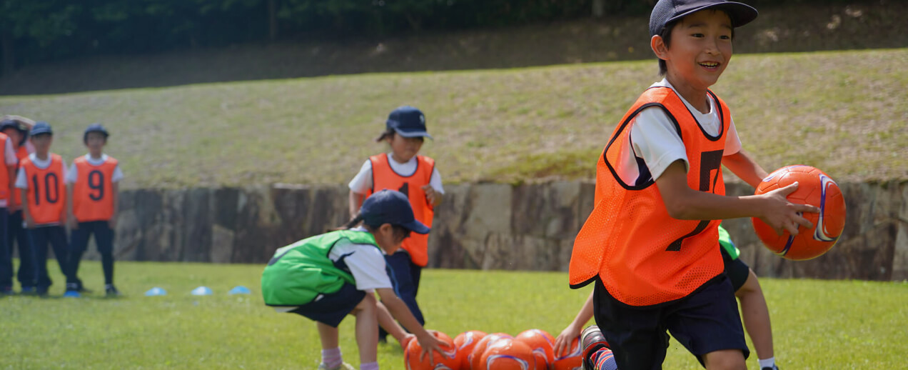 Children playing football