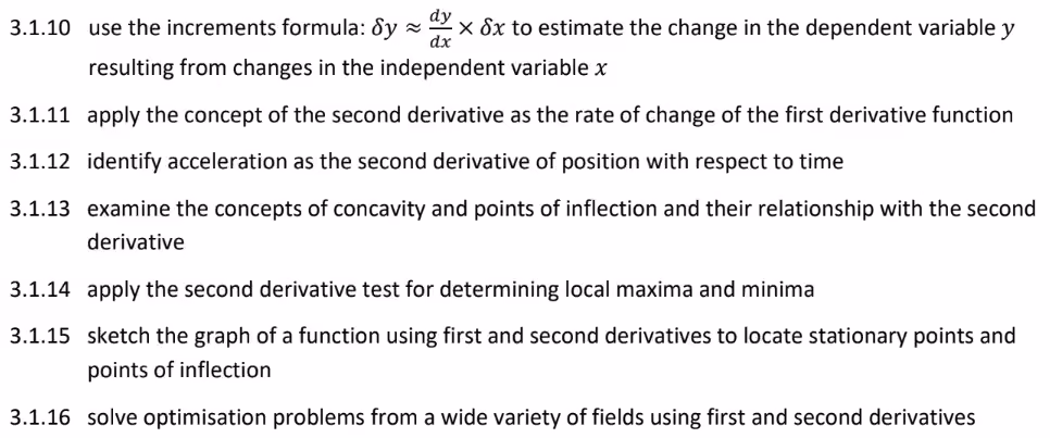 The second derivative and applications of differentiation