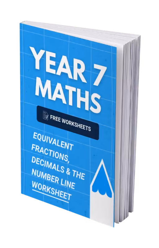Year 7 Maths - Equivalent Fractions, Decimals & the Number Line Worksheet