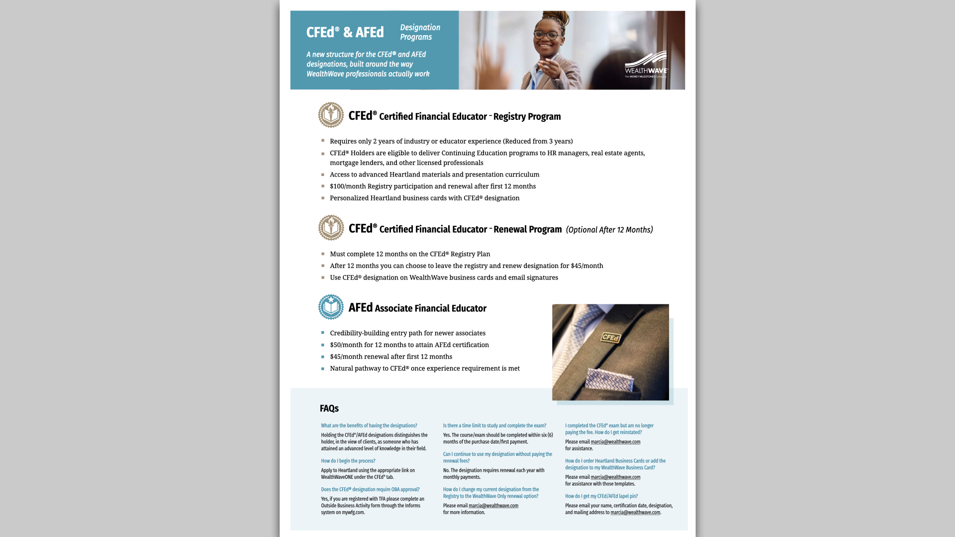 CFEd® 和 AFEd 认证项目最新动态