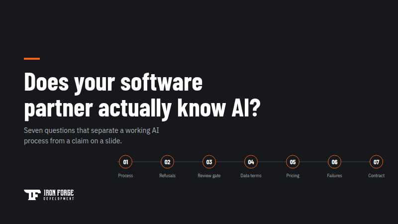 Seven-question AI maturity checklist for evaluating software agencies