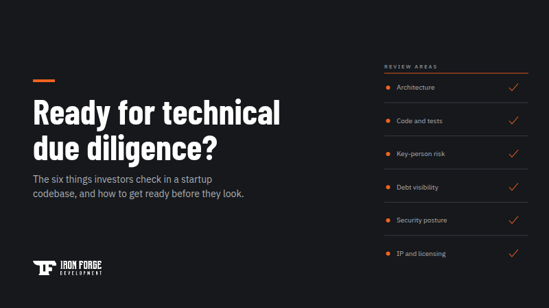 Six review areas investors check in startup technical due diligence