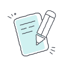 Quiz with pencil filling in answers