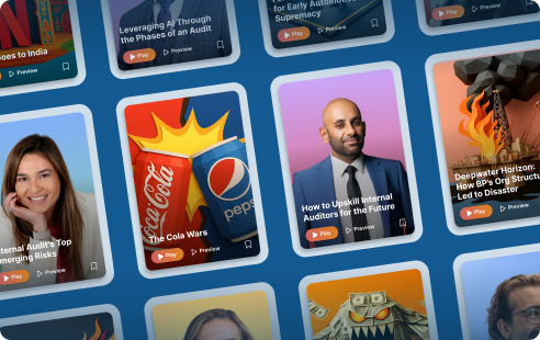 A grid of cover artwork from different podcasts