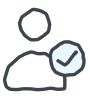 User icon with checkmark