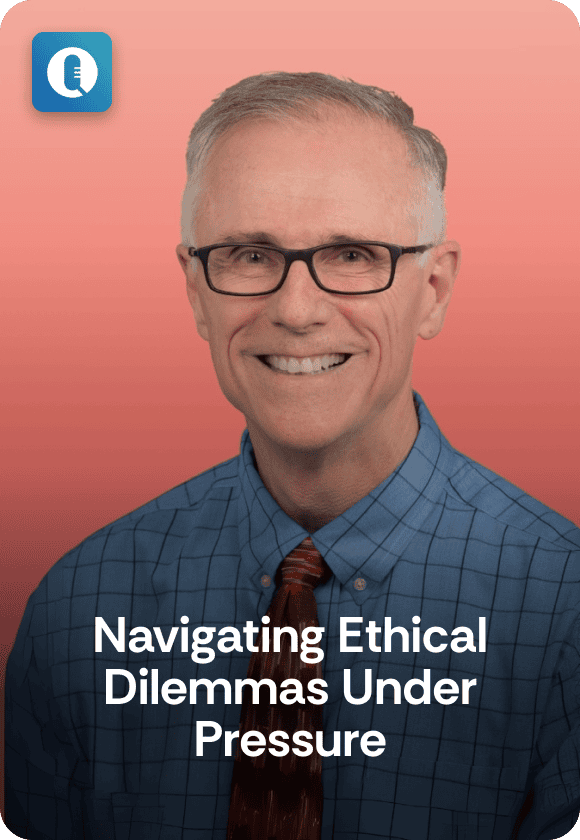 Episode cover image for "Navigating Ethical Dilemmas Under Pressure" featuring a headshot of accounting ethics professor Bill Miller.
