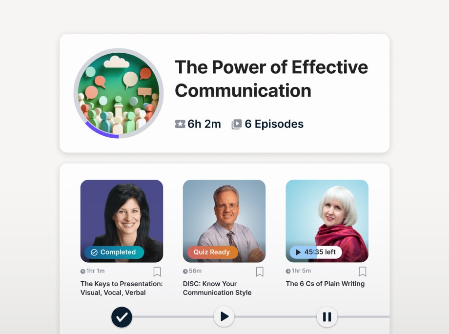 A LumiQ Learning Path showing multiple related episodes