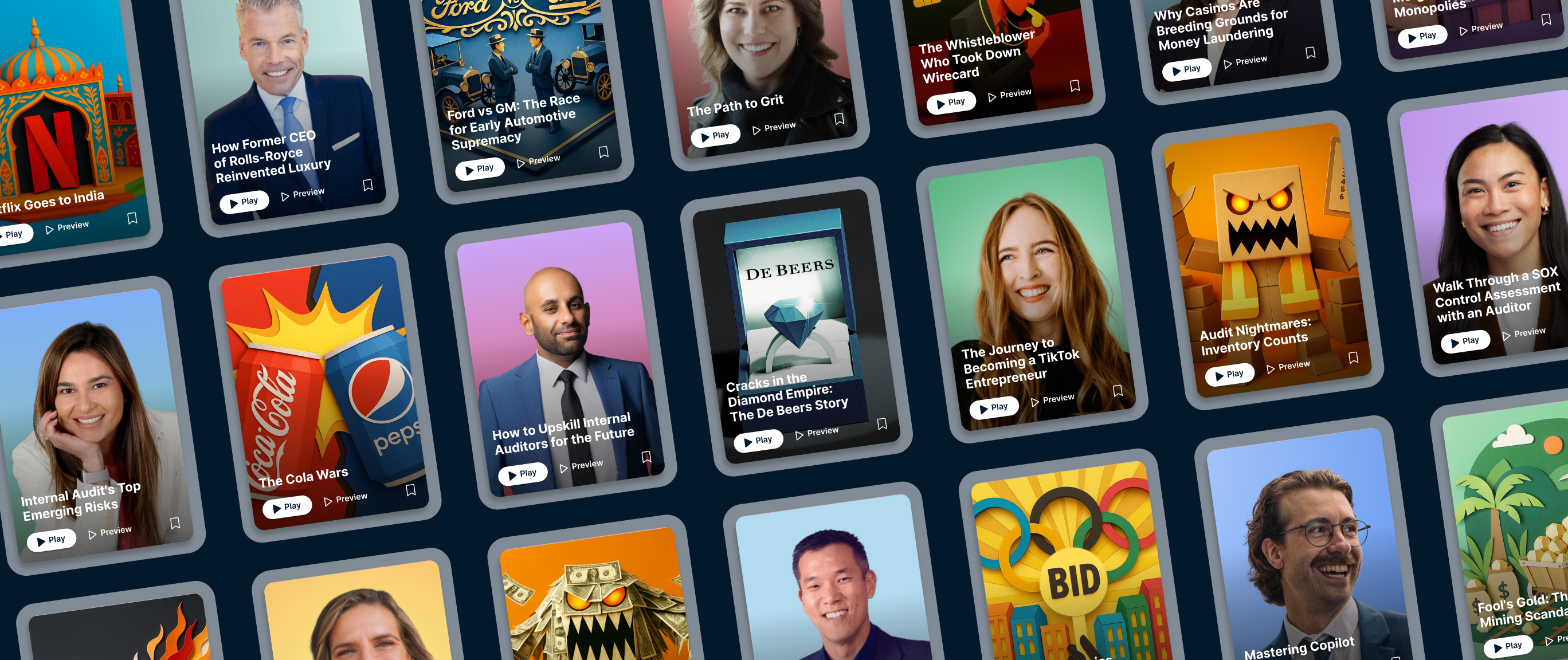 Grid of LumiQ episode cards.