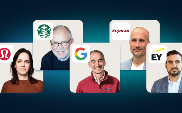 Episode cards featuring photos of industry experts