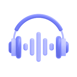 An audio waveform with headphones around it.
