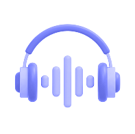 Headphones with audio wave between them