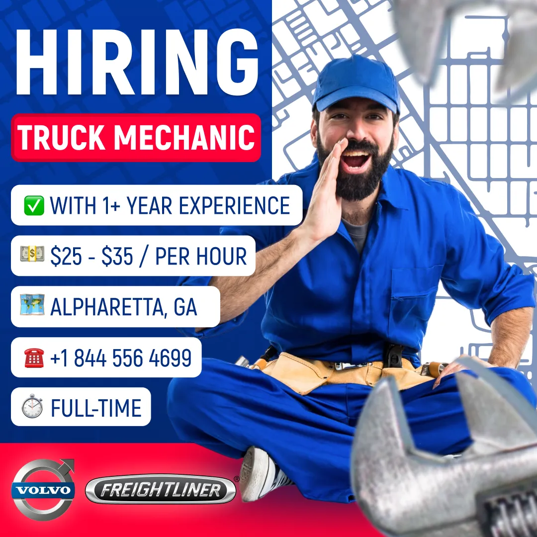 Trucker Guide company card showcasing a promotion with a hiring opportunity.