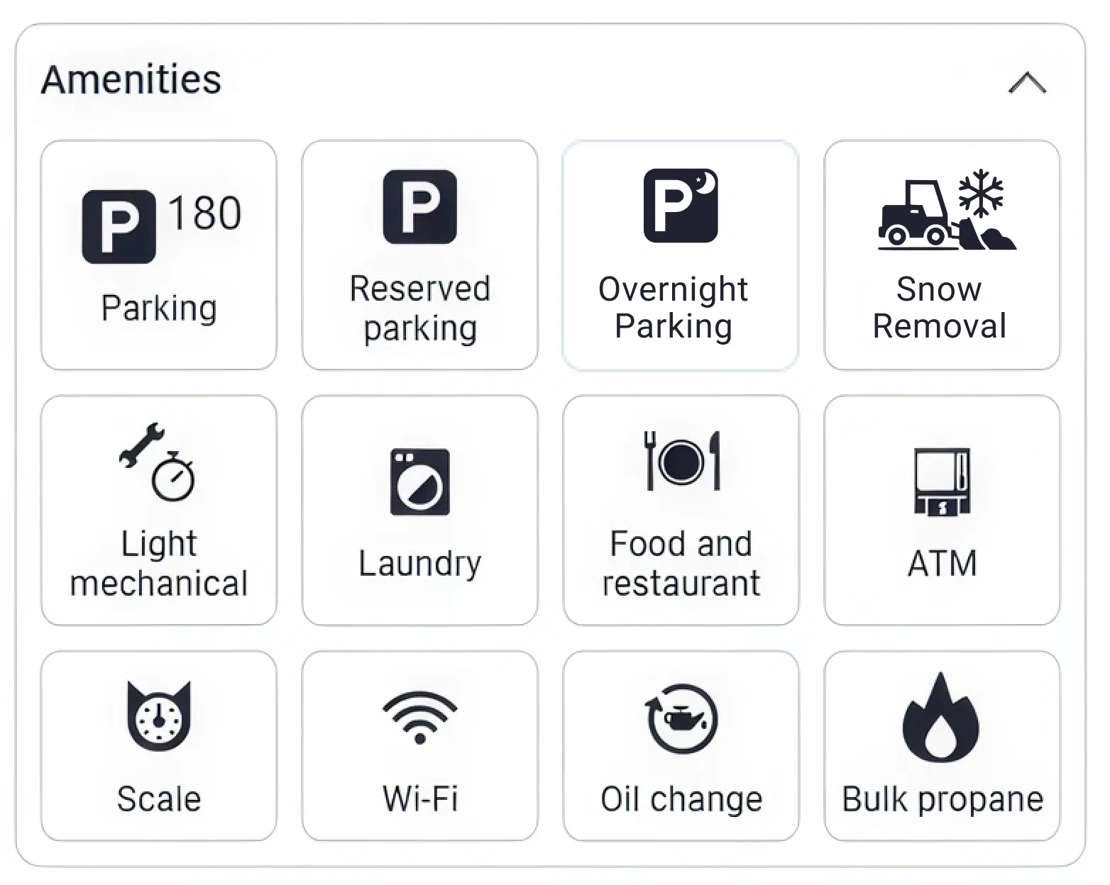 Trucker Guide business profile showing key details, services, and amenities available to drivers.