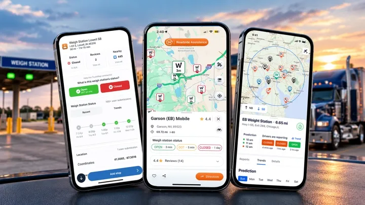 Best weigh station locator apps for truckers in the U.S. to find weigh stations along their routes.