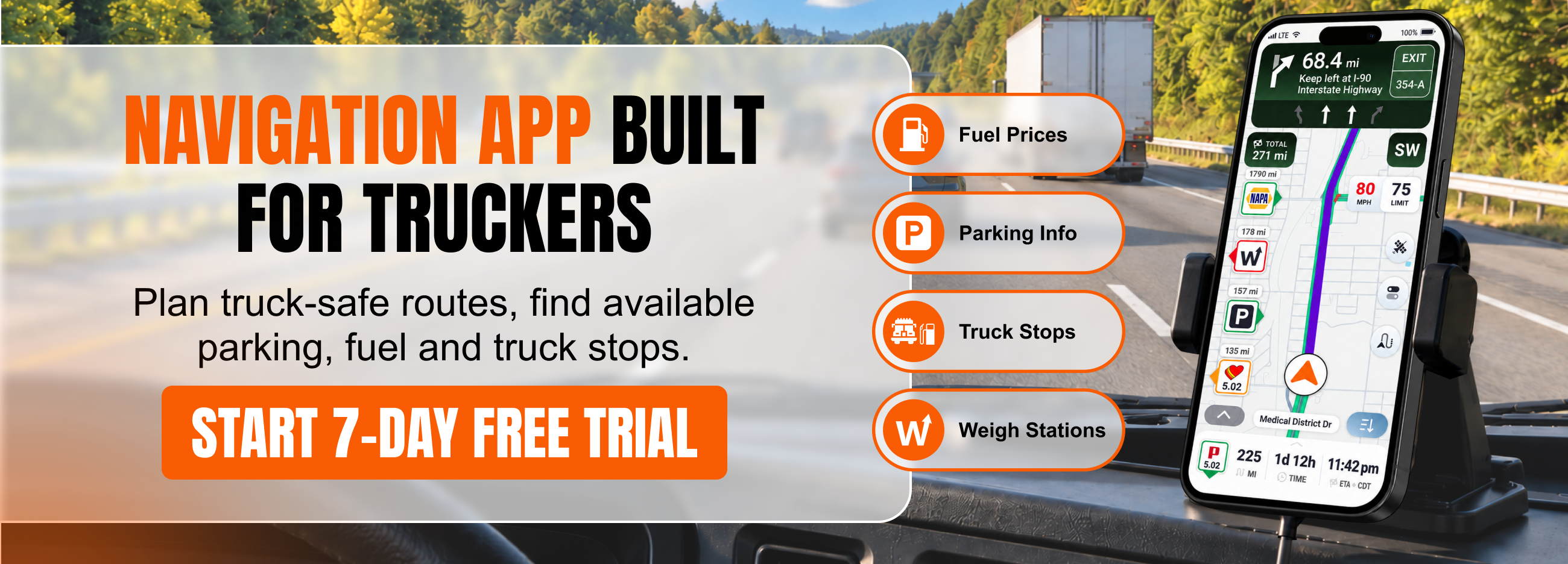 Download the Trucker Guide truck navigation app