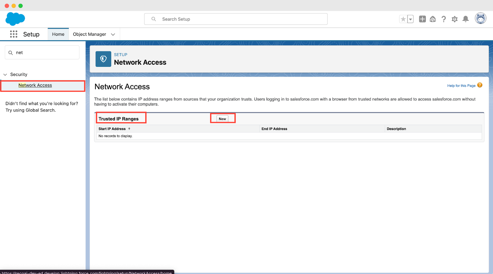 How to set Trusted IP Ranges in Salesforce