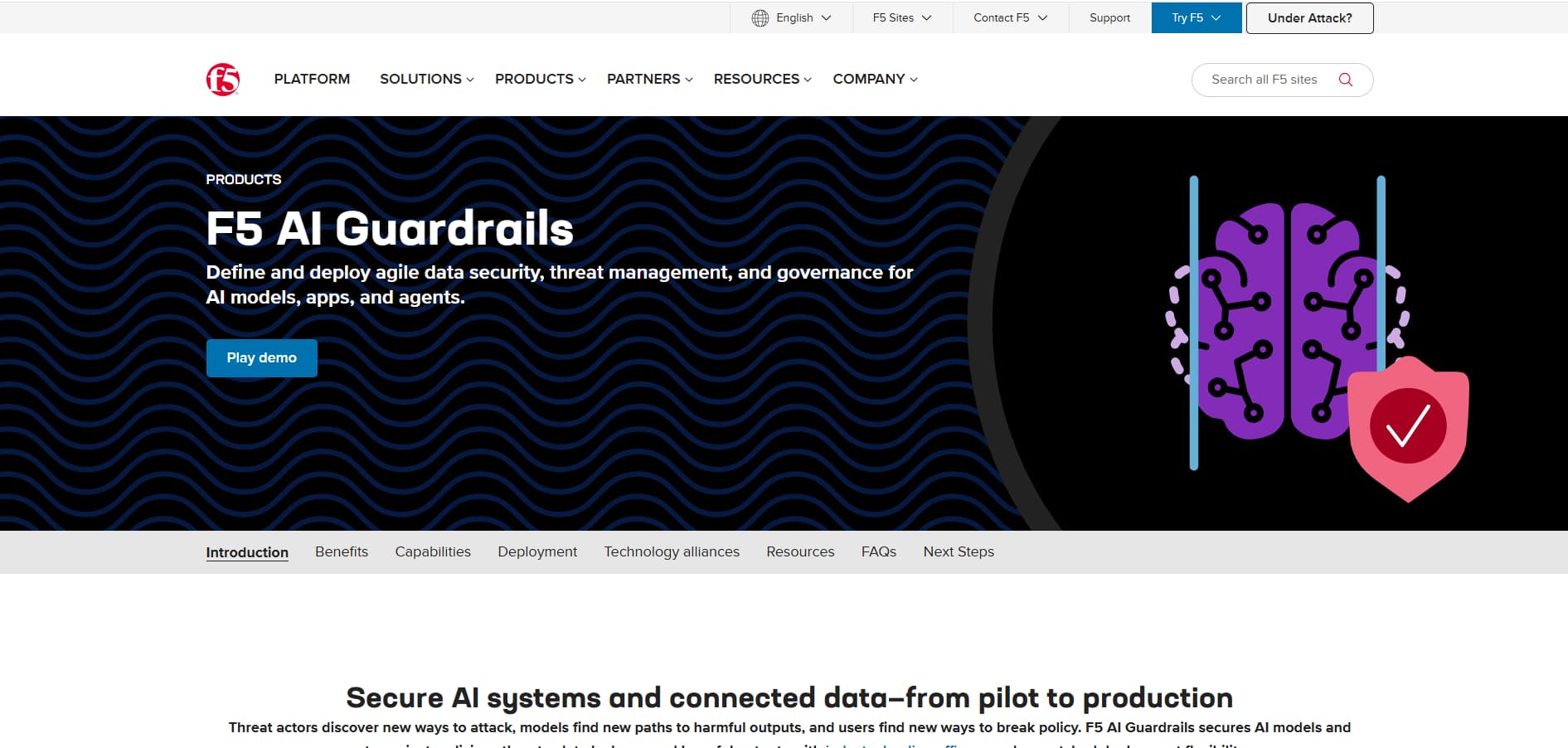 F5 AI Guardrails provides data security, threat management, and governance for AI models, applications, and agents.