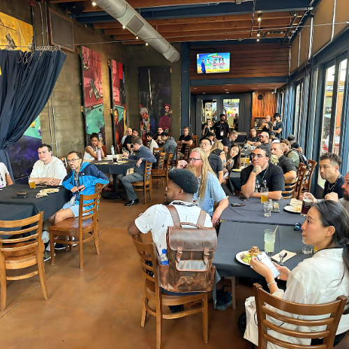 Web3 founders and operators networking at an in-person Network Spotlight meetup