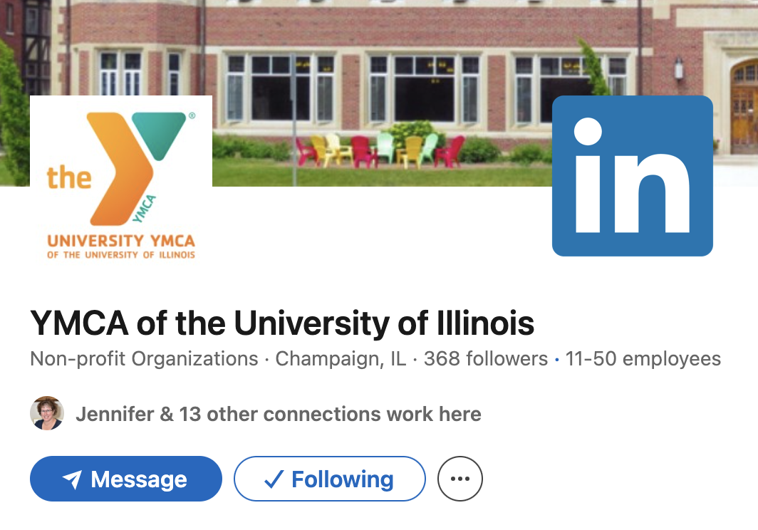Screenshot of the Organization's LinkedIn page