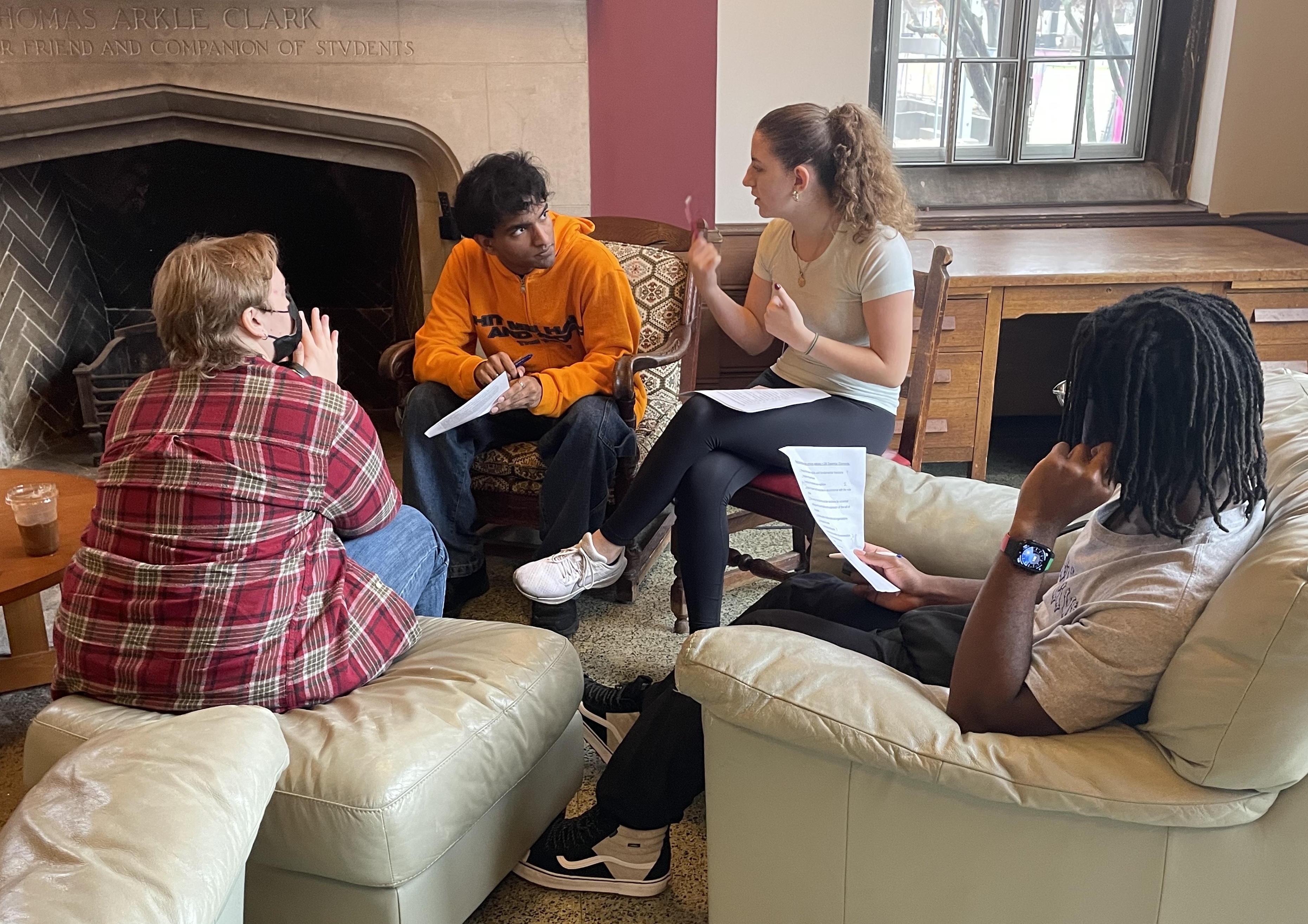 College students enjoying working together.