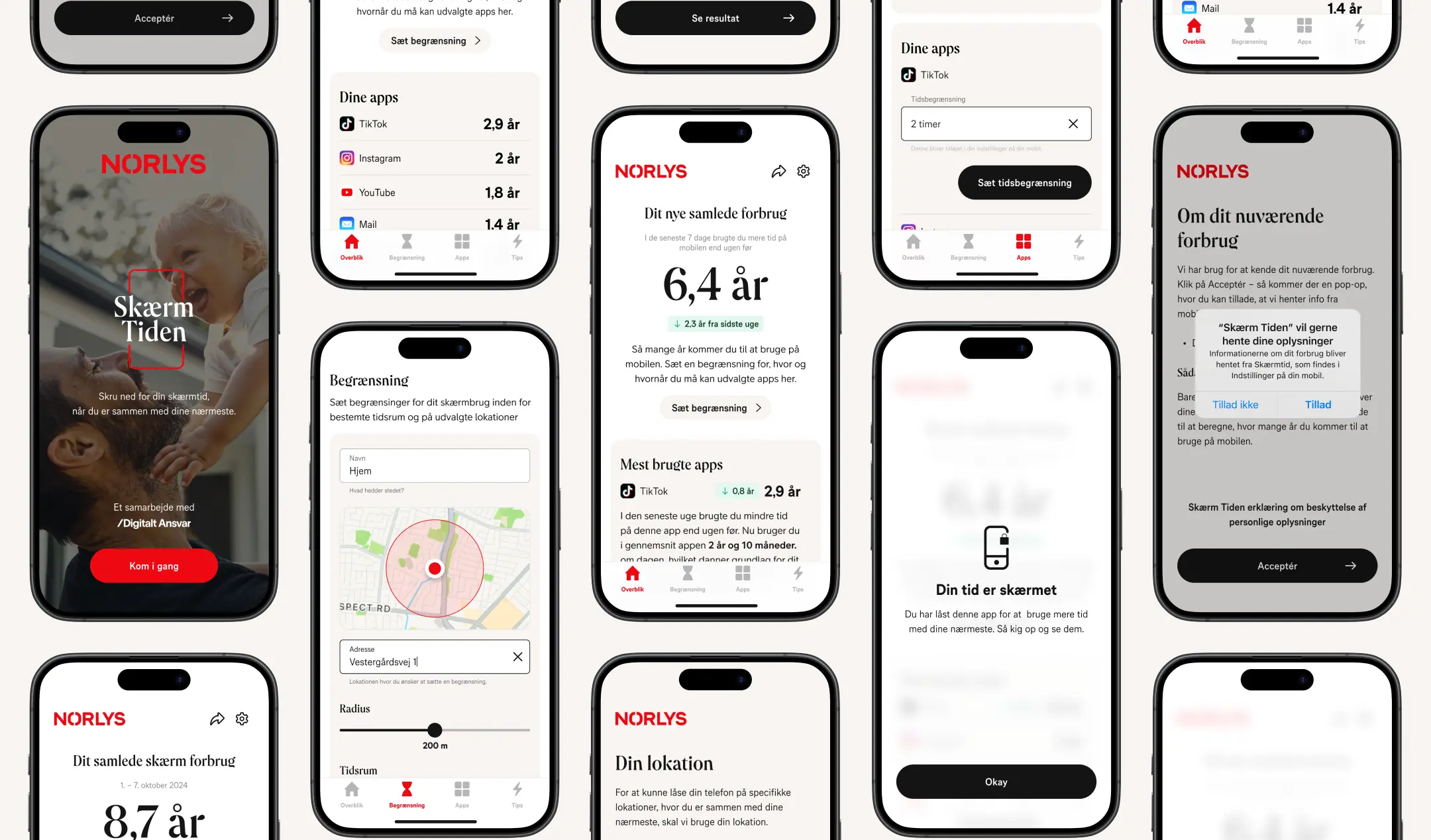 Skærm Tiden App