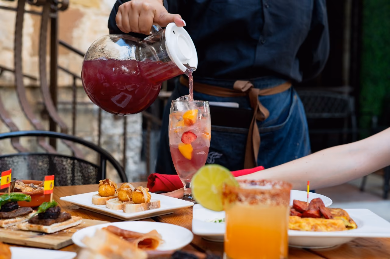 Sangria, spanish drink, mixology cocktail, patio, outdoor drinking in San Antonio texas